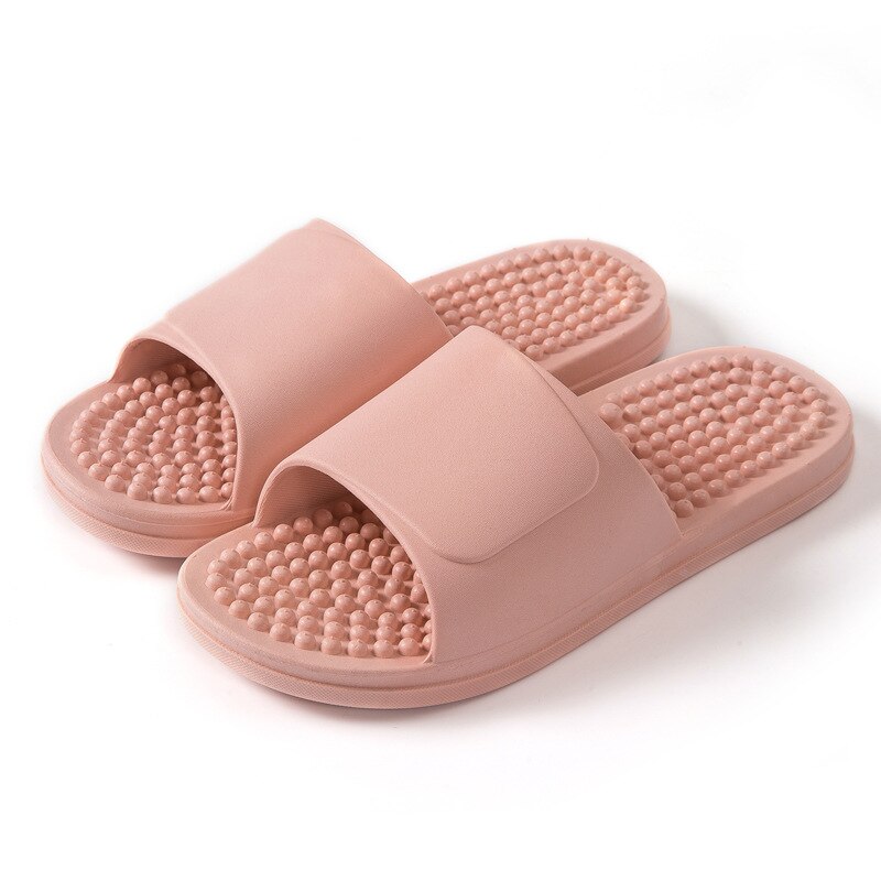 Neue unisex Hausschuhe Massage Schuhe drinnen Hause Weichen Nicht-Schlupf Startseite Hausschuhe Frauen Tragen-Beständig Massage Bequeme Hausschuhe: Rosa / 36-37