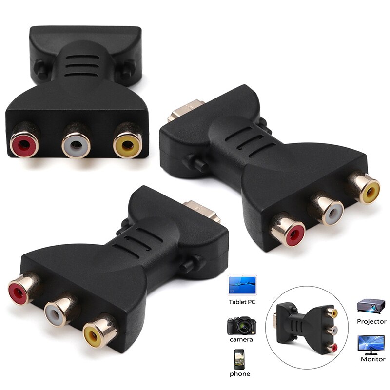 AV Digital Signal HDMI To 3 RCA Female Audio Adapter Component Converter Video Audio Adapter AV Component Converter ZXPY1