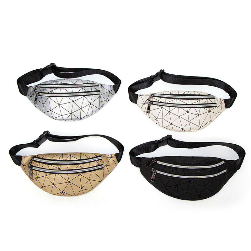 Women's Waist Bag PU Leather Waterproof Hip Hop Fanny Pack Outdoor Purse Belt Bag