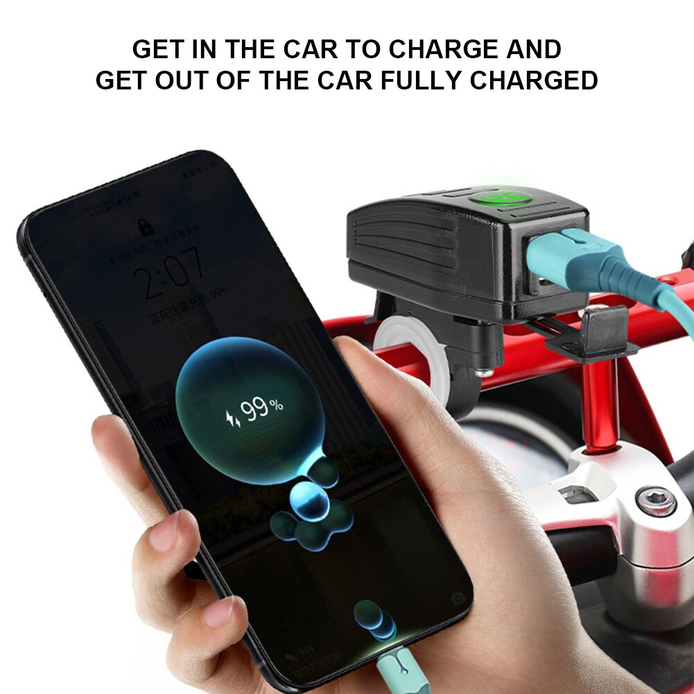 Usb Motorfiets Lader Waterdicht Dual Usb Quick Change 36W Voeding Gps Adapter Universele Lading Voor Telefoon