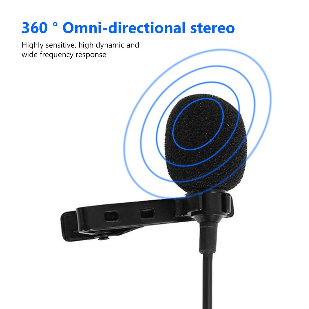1.5m Mini Portable USB Microphone Condenser Clip-on Lapel Lavalier Mic Wired Mikrofo/Microfon for Phone for Laptop