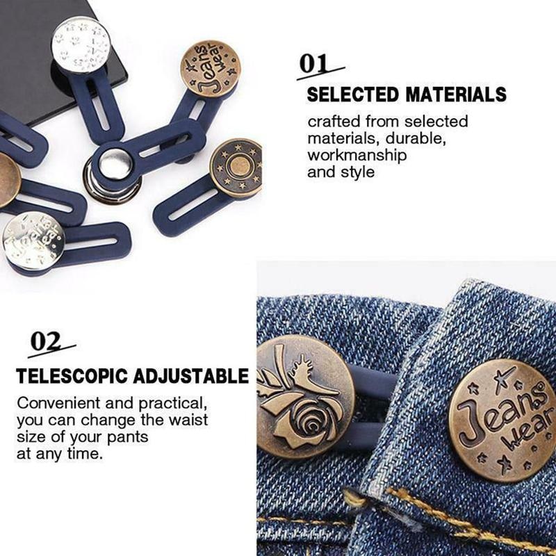 Snap Metalen Verlengd Knop Voor Kleding Jeans Passen Perfect Fit Sluiting Knop Op Kleding Zelf Verhogen Verminderen Taille Geen Naaien