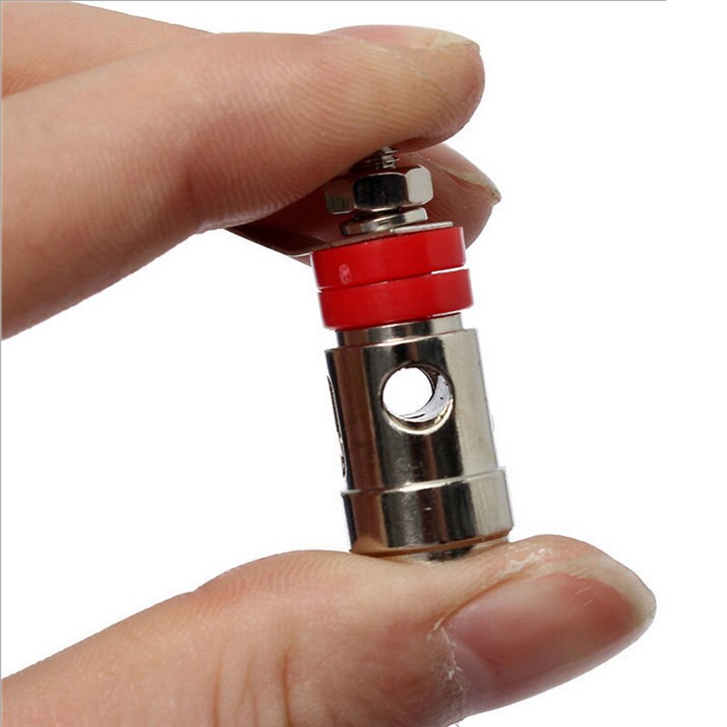 2 stk en rød og en sort 40mm lange push-type pop-up højttaler forstærker terminal selvlåsende hurtig fatning kobber nikkel