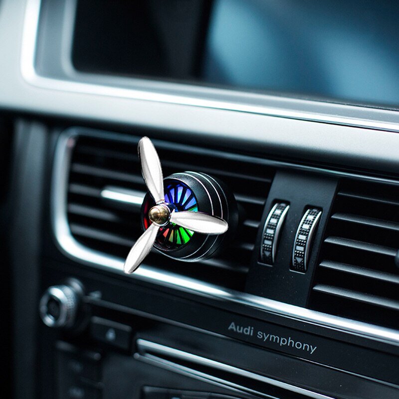 Draagbare Auto Luchtverfrisser Auto Luchtuitlaat Airconditioning Vent Parfum met Led-verlichting Voertuig Fan Auto Decoratie