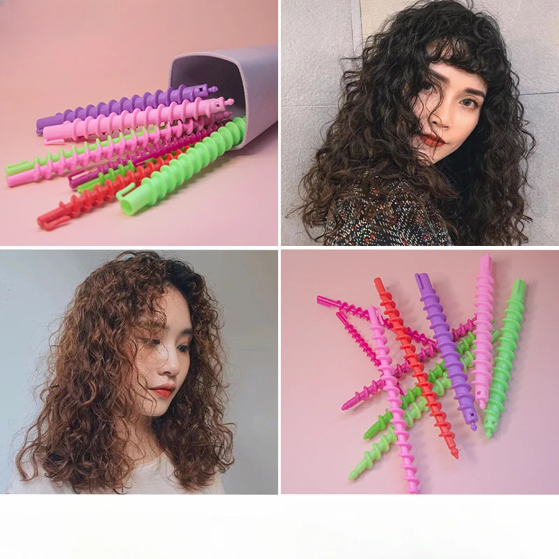 20/28 Pcs Salon Hairdressing Tools Baber Rotating Screw Plastic Styling Hair Rollers Curler Magic Spiral Perm Rod Bars