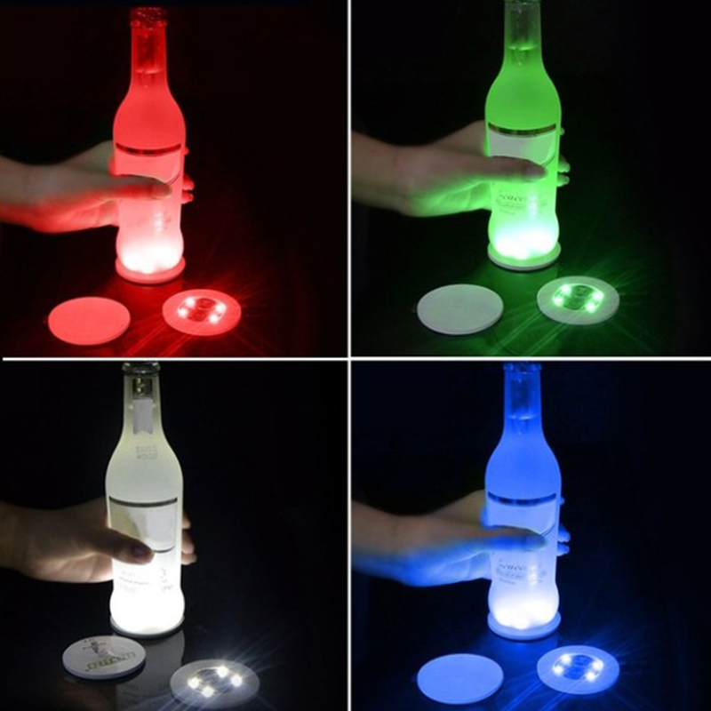 Waterproof Led Luminescent Coasters Bar Ktv Blinking Atmosphere Lamp Luminescent Cup Stickers