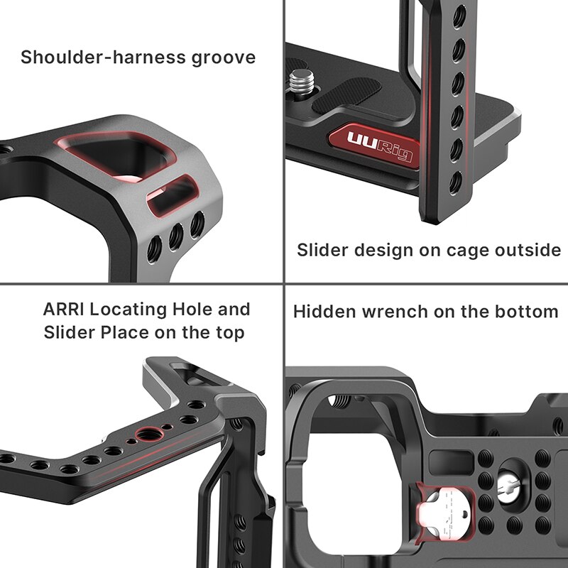 UURig Metall Käfig Rig für Sony A73 A7III A7R3 A7M3 Rig mit Arca Swiss und Arri Ortung Loch Verlängern Kalt schuh Montieren Mic Licht