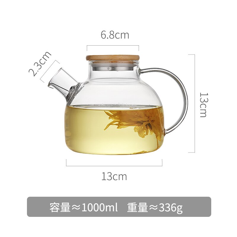 Oneisall water pitcher Glass Water Pot 1500Ml Heat Resistant Water Jug and glass set Square Kettle Boiling For Tea Home chaleira: 1000ml