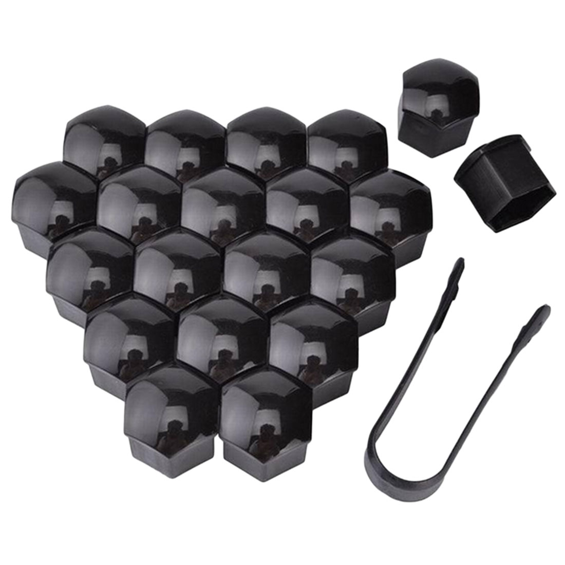 20 stücke 17mm 19mm 21mm Rad Caps Außen Dekoration Schutz Bolzen Felgen Mutter Bolzen Kopf Deckt Kappe schützende Bolt: T53 21mm black