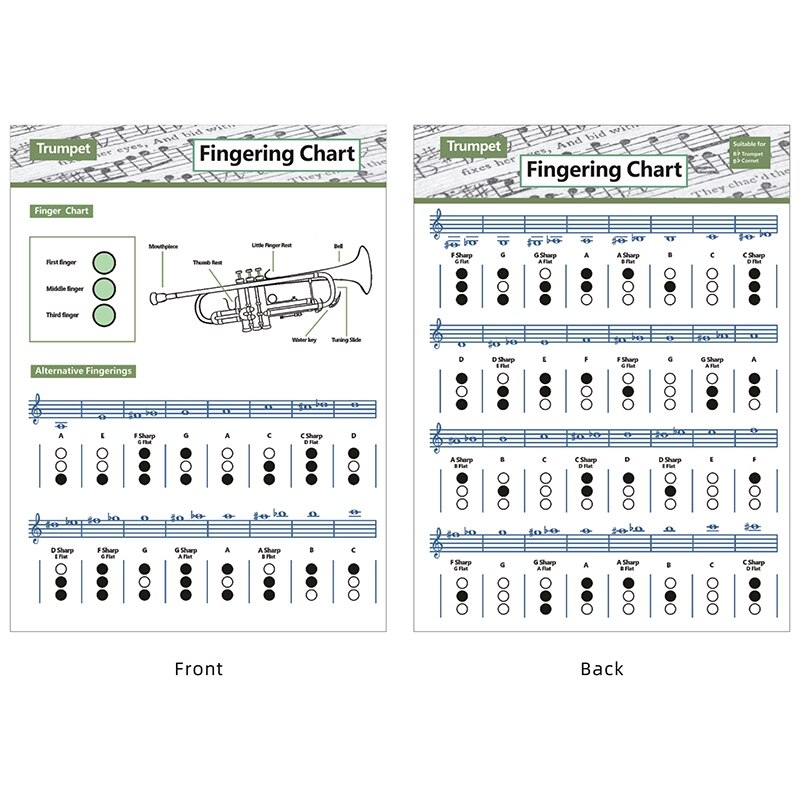 Trumpet Practice Chart Chord Trumpet Fingering Cha... – Grandado