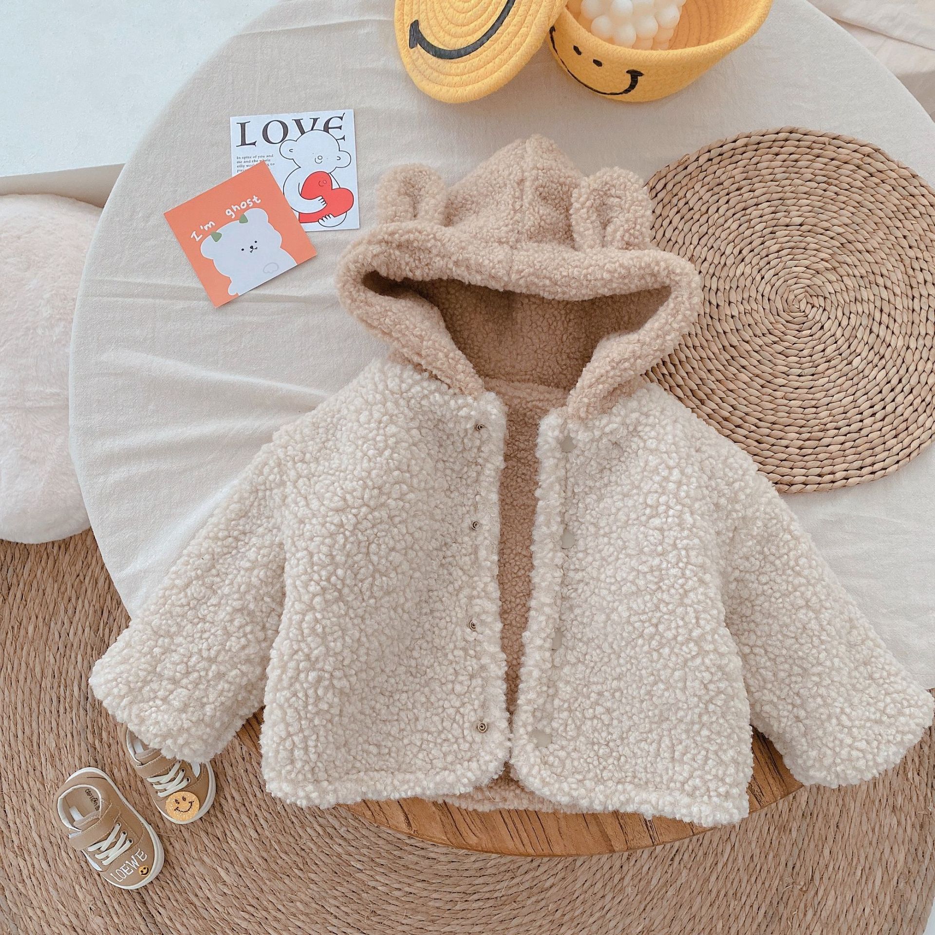 Baby Kids Hooded Uitloper Herfst Winter Thicked Katoenen Jas Peuter Jongens Meisjes Casual Kleding Lange Mouwen Warme Jas: apricot / 3T