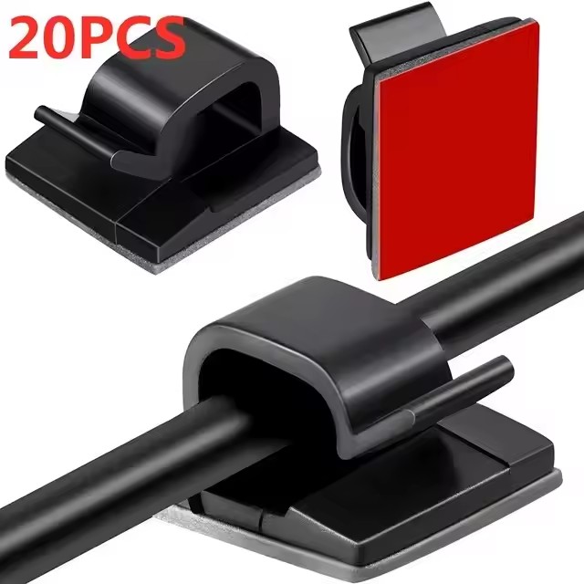 Organizador de cables autoadhesivo, brida para cables, abrazadera para cables, soporte, gestión de abrazaderas, gestión de datos Gps para coche, administrador enrollador de cables decorativo: Blanco