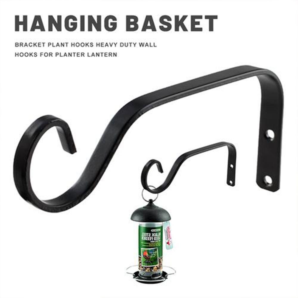 2PCS 7.3"Decorative Iron Wall Hooks Metal Lantern Bracket Hanger for Hanging Plants, Bird Feeders, Wind Chimes, Indoor Outdoor