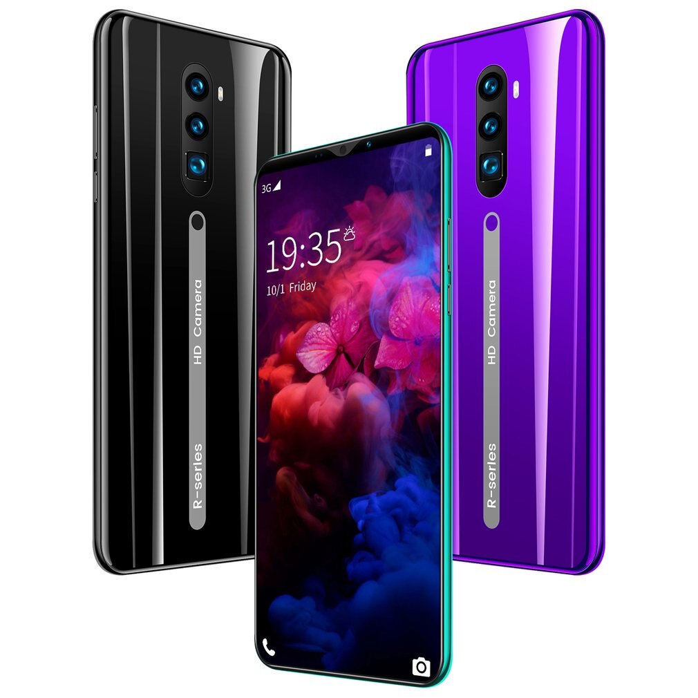 Rino3 Pro 5.8 Inch Scherm Android Telefoon Purple Water Screen Smartphone Effen Kleur Mobiele Telefoon Cool Vorm