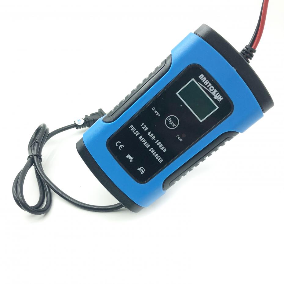 12V 6A LCD Smart Fast Car Battery Charger for Auto Motorcycle Lead-Acid AGM GEL Batteries Intelligent Charging