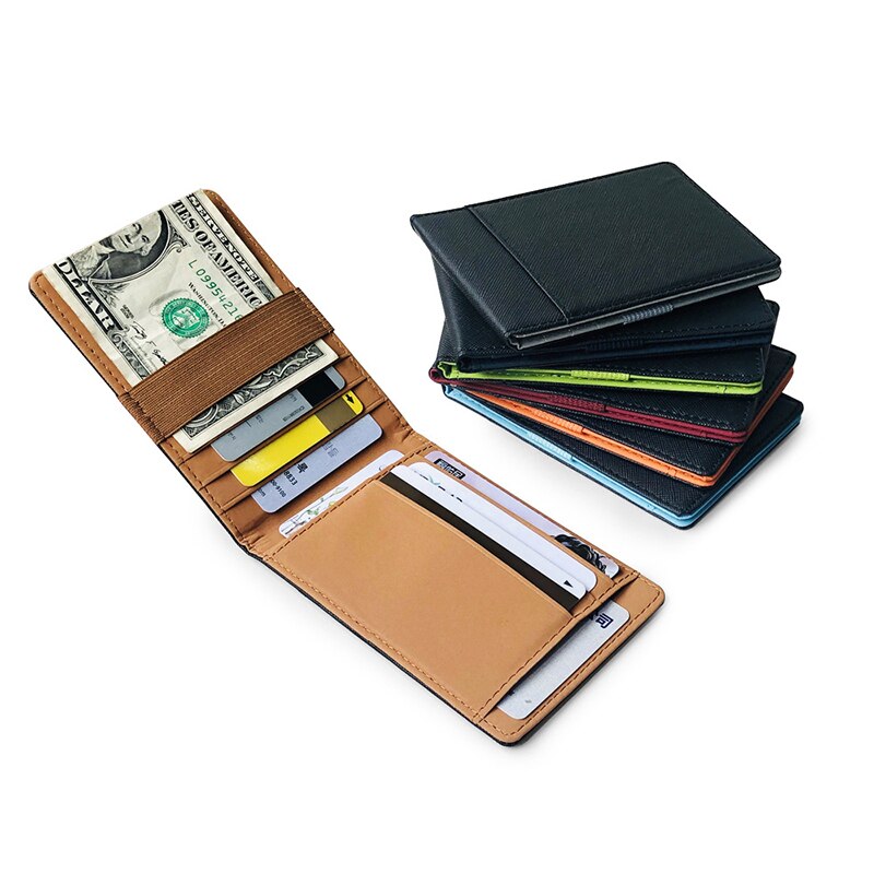 Solid Wallet Soft Leather Men's Wallet Short No Zipper PU Purse... – Vicedeal