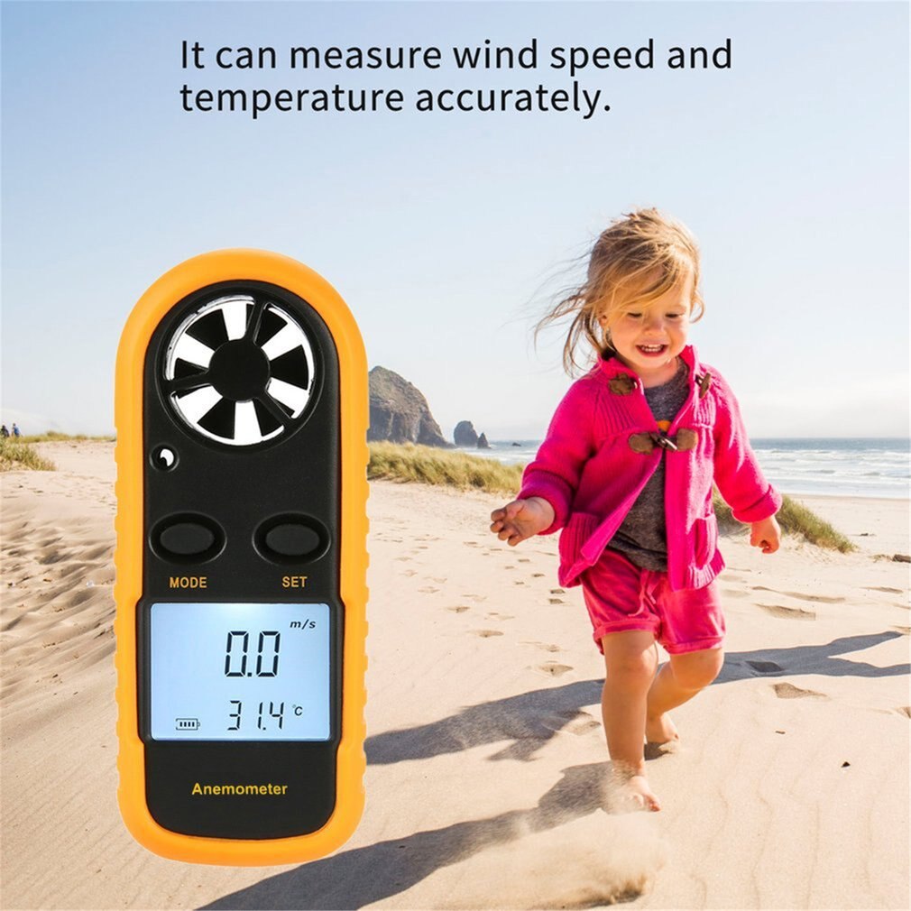 Bbenetech GM816 Digitale Anemometer Windmeter Thermometer Luchtsnelheid Luchtstroom Temperatuur Wind Gauge Met Lcd Backlight