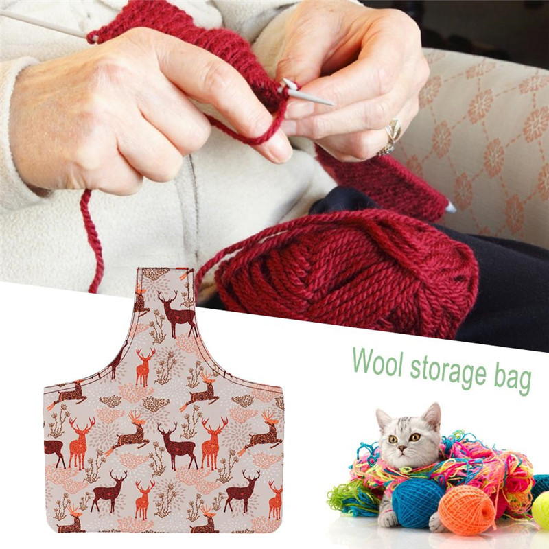 KOKNIT-Bolso de punto vacío para mujer, bolsa de almacenamiento para el hogar, organizador de lanas, bolso de ganchillo, Kit de costura artesanal, bolso de mano plegable