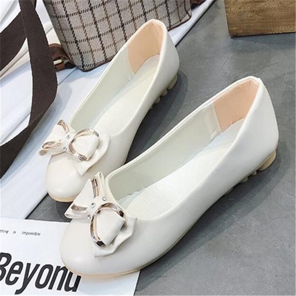 Women Flats shoes BLACK Pink Loafers Color Slip on Flat Shoes Ballet Flats Comfortable Ladies shoe Size 35-40 zapatos mujer y43: White / 36