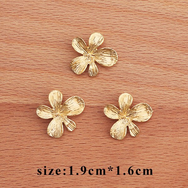 Gufeather  m336, smykketilbehør ,18k guldbelagte ,0.3 mikron, gør-det-selv-vedhæng, blomsterform, gør-det-selv øreringe, smykkefremstilling ,10 stk/parti: M33612