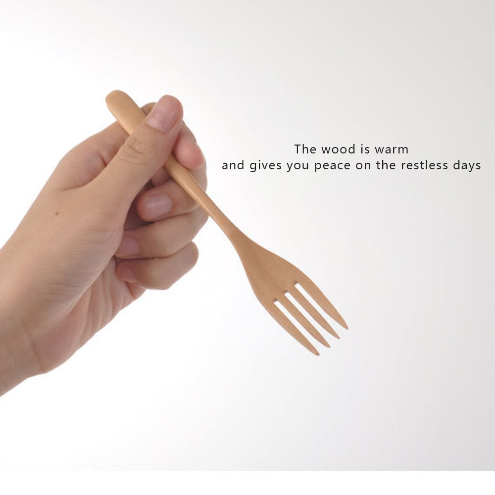 Tenedor de madera, Utensilio de cocina de bambú, herramientas para sopa, cuchara de té, vajilla, utensilios de cocina, utensilios de cocina, suministros