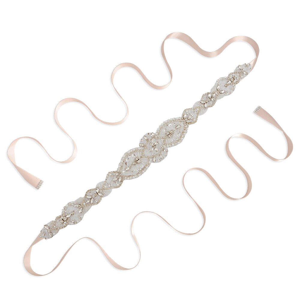 Trixy S234 Damesmode Rrhinestone Riemen Bruiloft Riemen Kralen Bridal Riemen Taille Riem Lint Riem Voor Bruiden Bruidsmeisjes: baby pink