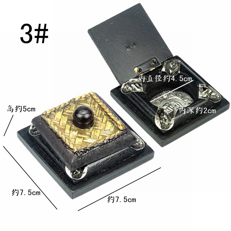 Whyou Vintage Houten Asbak Voor Auto Draagbare Zuidoost-azi Ë Hotel Massief Houten Huis Decoratie Relatiegeschenken: NO3