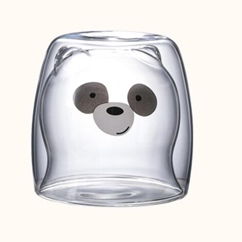 270 Ml Double Coffee Cup High Borosilicate Glass Cold Drink Cup Drink Cup Cute Bear Glass Milk Glass Milk Tea Glass: B