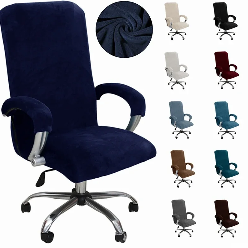 Fundas para sillas De ordenador De oficina, Protector De sillón, negro, azul, , Housse De Chaise, incluye reposabrazos, fundas para sillas De Gamer De Velet