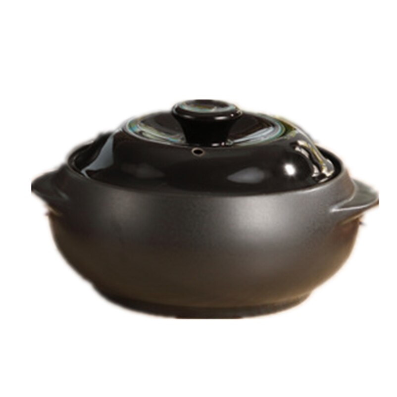 Casserole en céramique avec couvercle jaune, ustensile de cuisine domestique, 0,5 l: black