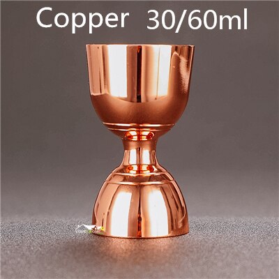 30/60ml Measuring Cup Tools Bar Measure Cocktail Jigger Slim Waist Cocktail Jigger Elegance and Practicality Barware: Copper 30 and 60 ml
