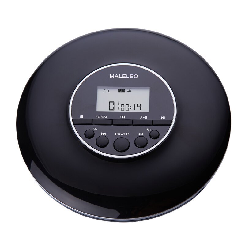Lecteur CD Portable, pour adultes étudiants enfants lecteur CD Compact personnel avec prise casque, baladeur avec écran LCD: Black