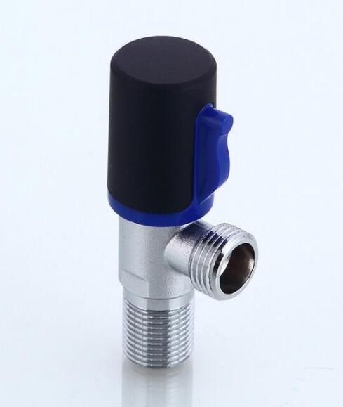 Copper cold and water stop valve triangle valve, Kitchen filling valve chrome plated,Bathroom water heater inlet valve brass: cold mark