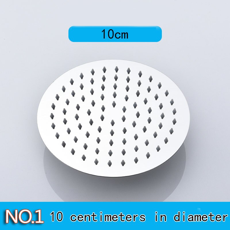 Ronde vierkante roestvrijstalen douchekop regendouchekop regendouche chroom hoge druk chuveiro badkraan ducha: Circulaire 10cm