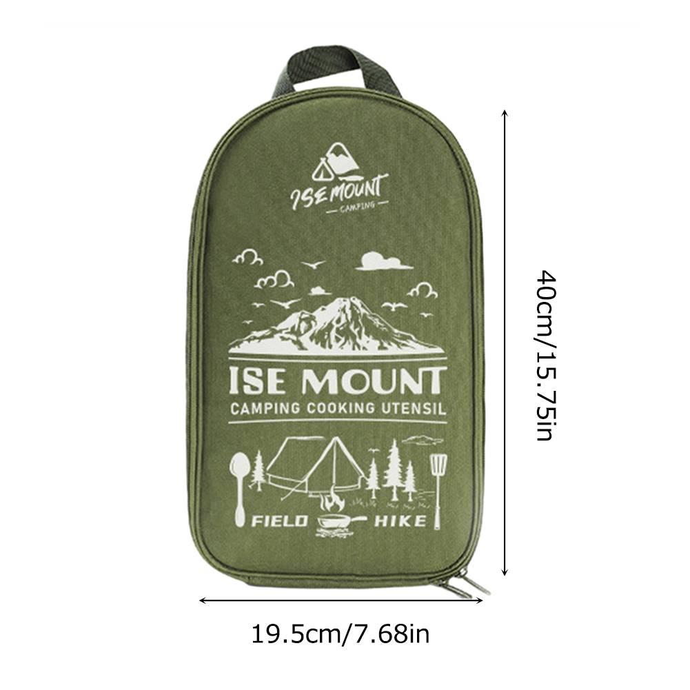 Camping Picknick Gebruiksvoorwerp Set Opbergzakken Oxford Doek Kookgerei Draagtas Wandelen Reizen Bbq Tafelgerei Etui Organizer Tas: Army Green
