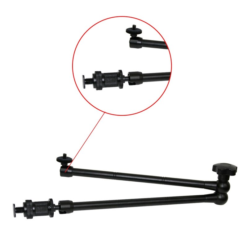 20Inch Adjustable Articulating Friction Magic Arm with Shoe Mount for LED Light DSLR Rig LCD Monitor