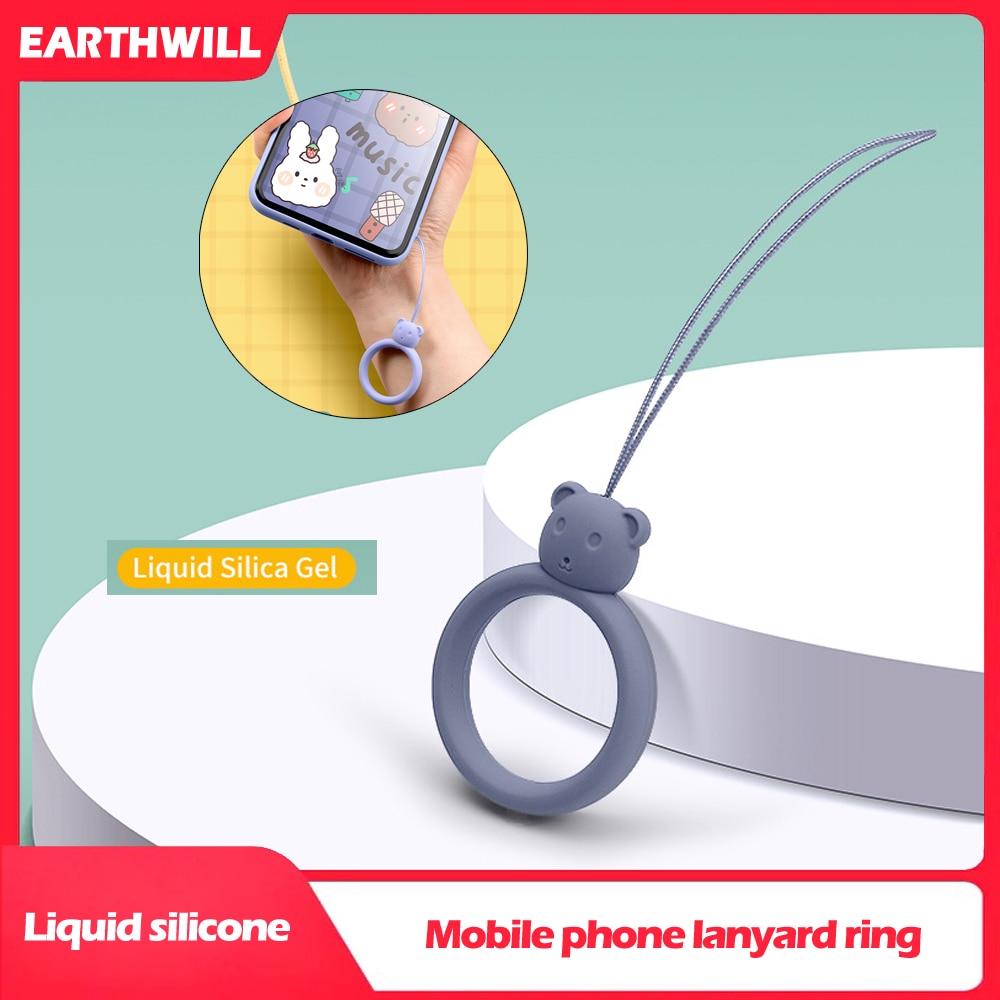 Silicone Ring Ring Bear Liquid Silicone Cell Phone Lanyard Electronic Cigarette Lanyard Headphone Case Pendant U Disk Lanyard