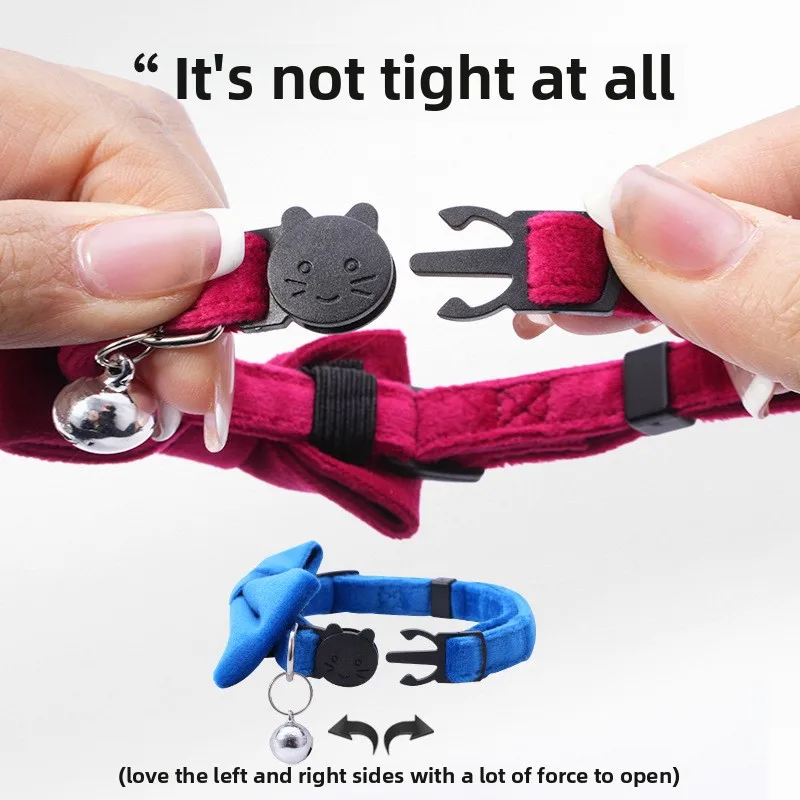 Collar para mascotas con lazo, Collar para gatos, hebilla de seguridad, campana para gatos, Collar antisufocación, Collar para cachorros