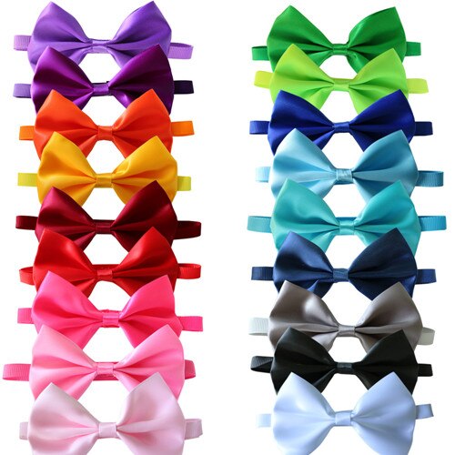 Nœud papillon pour chien, 100 pièces, 18 couleurs, ruban solide, accessoires de toilettage pour animaux de compagnie, chat, chien, petit et moyen gabarit,: Default Title