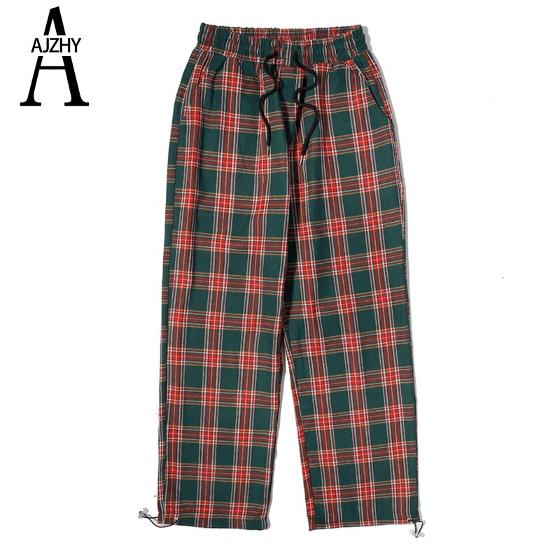 Mannen Plaid Casual Harembroek Katoen Koreaanse Man Losse Enkellange Broek Harajuku Streetwear Mannelijke Kleding joggers: Xl / Blauw
