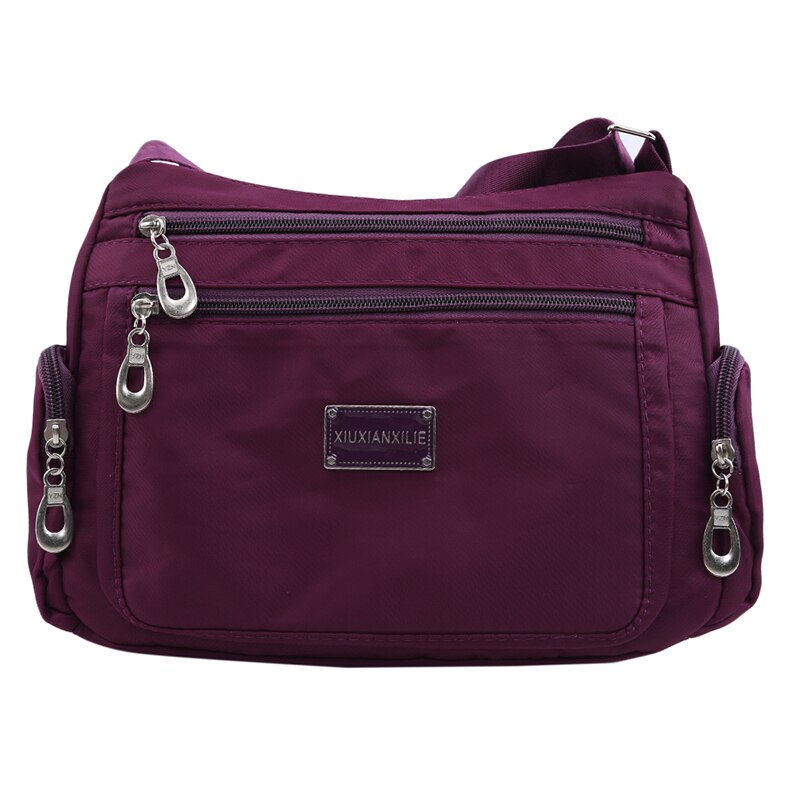 Geräumige handtasche, damen-tragetasche, unisex-umhängetasche, mehrere fächer, wasserdichte crossbody-schultertasche: Lila