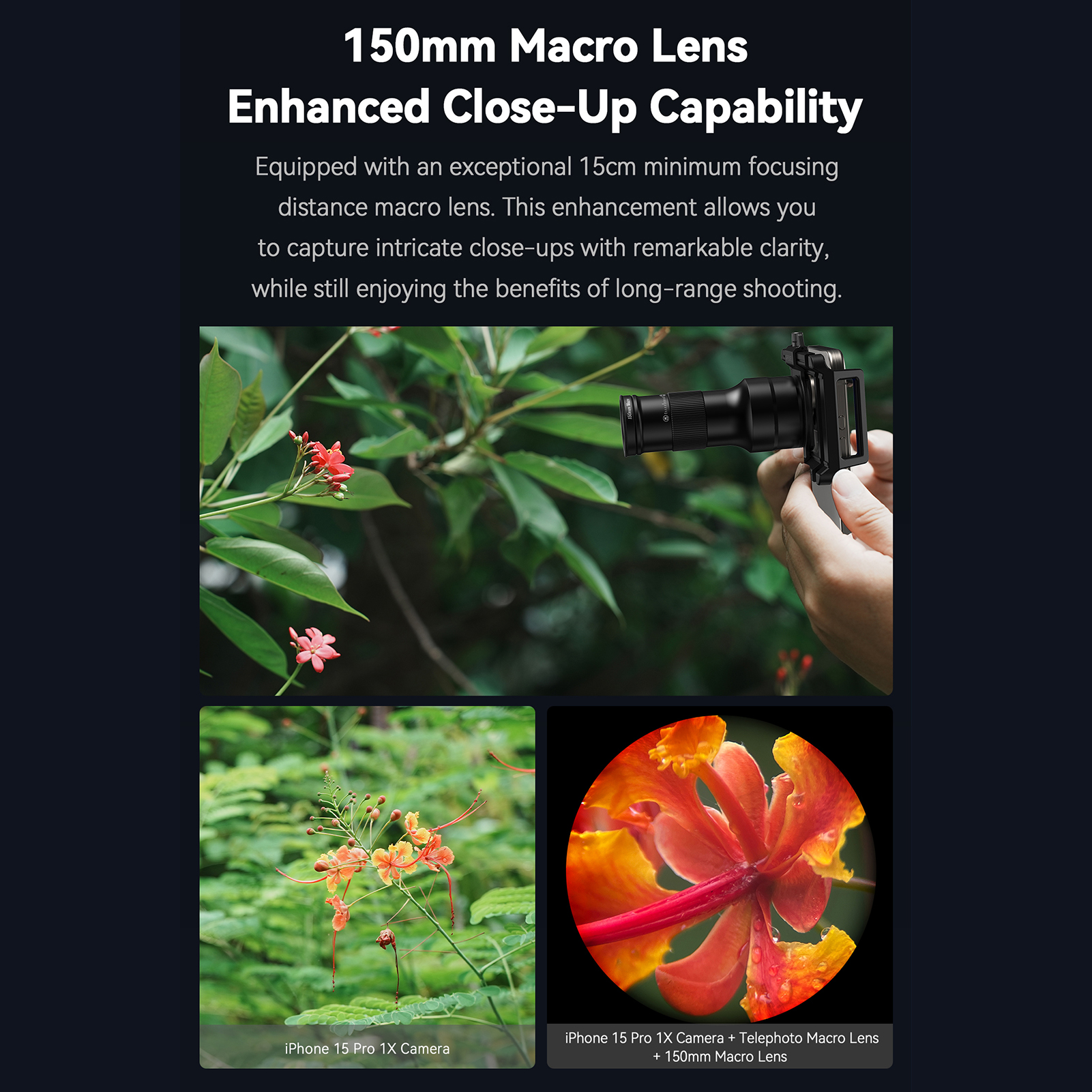 APEXEL teleobjetivo 2 en 1, lente Macro de observación, cabezal de telescopio 6x, accesorios para lentes de teléfono móvil para fotografía ultraligera