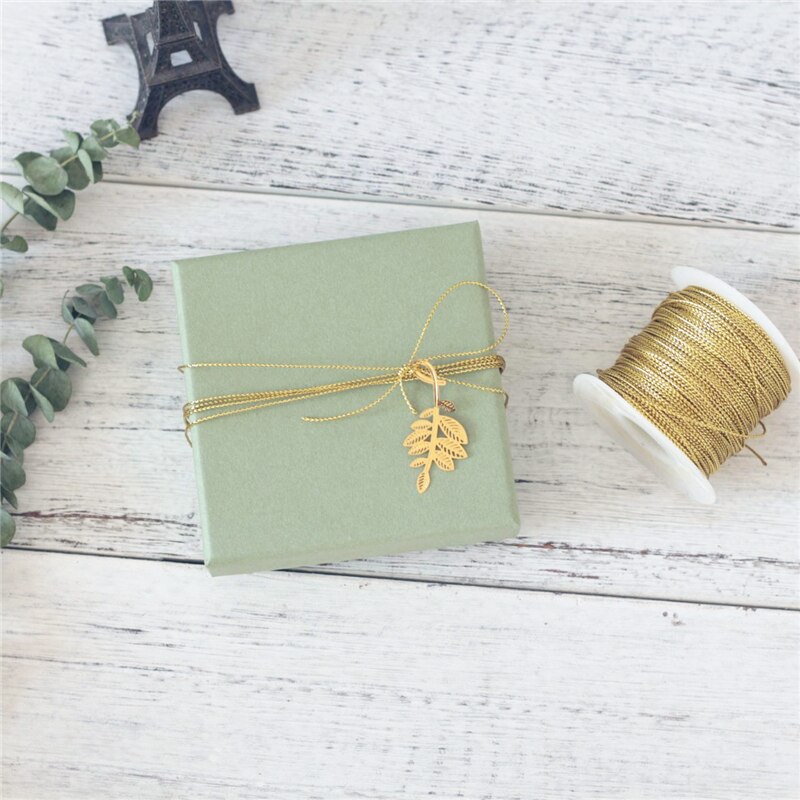 100M 1Mm Gouden Touw Twine String Lint Bruiloft Kerst Cadeau Verpakking Cords Decoratie Touw Diy Ambachten Draad Label tag Line: Gold