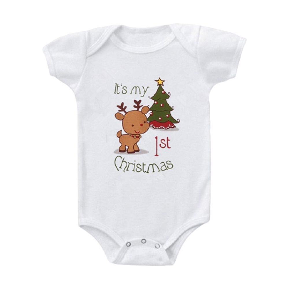 Natal do bebê macacão recém-nascido do bebê meninos meninas veado roupas longa árvore impressão outono macacão bebê mangas carro w9u1: A / XL