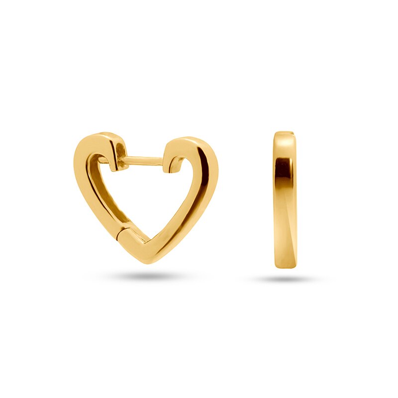 ROXI 925 Sterling Silver Glossy Heart Cute Hoop Earrings for Women Cartilage Earrings Cool Kolczyki Aros Jewelry: gold