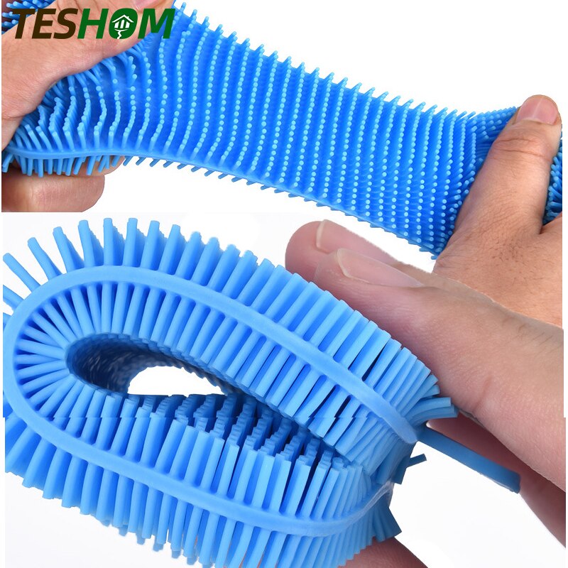 3PCS Silicone Dish Washing Brush Pot Pan Sponge Scrubber Silicone Scouring Pad Fruit Pot Pan Wash Brushes Kitchen Cleaning Tool