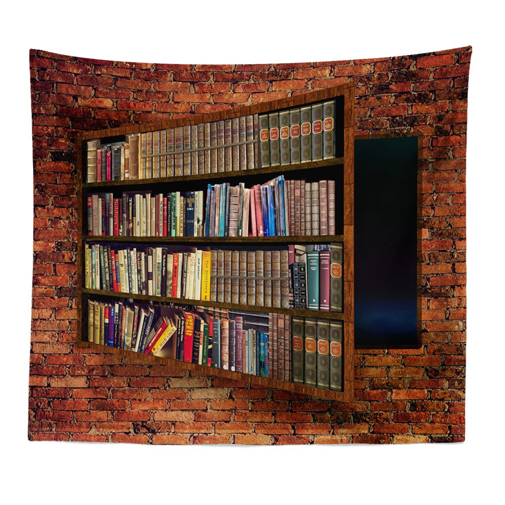 Large Size Wall Hanging Tapestry Bookcase Pattern ... – Grandado