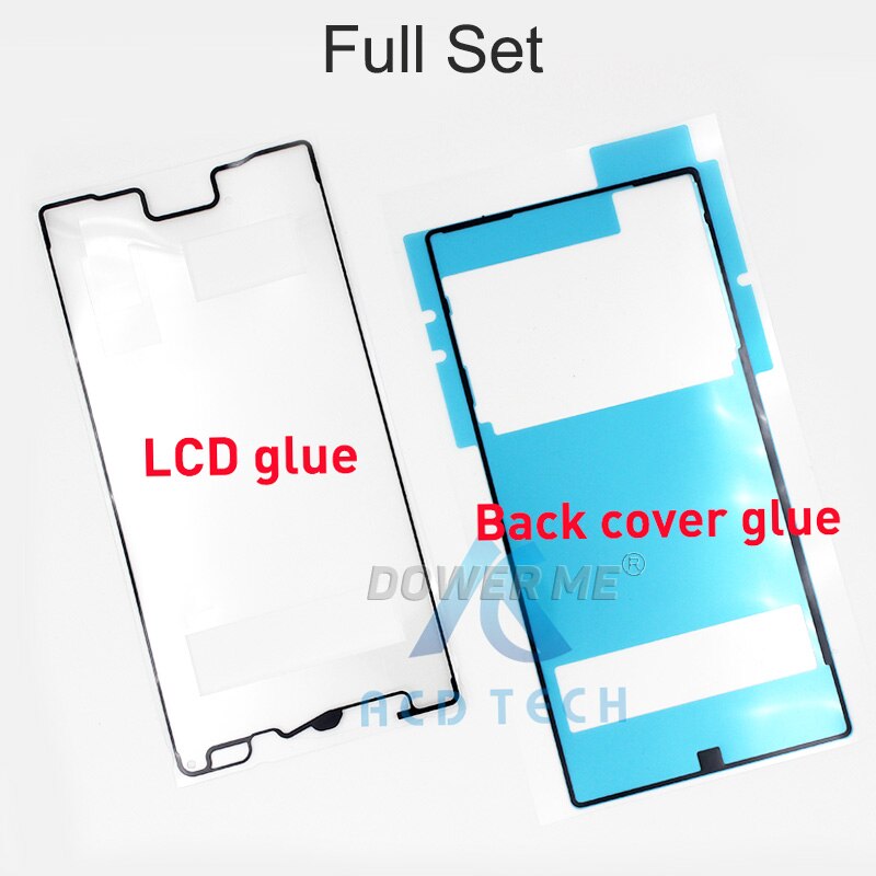 Dower Me 5 ensembles/lot avant LCD affichage arrière batterie couverture imperméable adhésif ensemble complet ruban autocollant pour SONY Xperia Z5 E6633/53/83