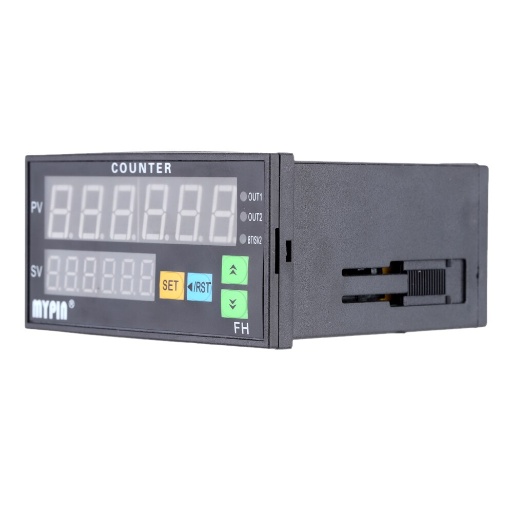 Contador Digital Mini medidor de longitud por lotes 1 medidor de conteo de salida de relé preestablecido medidor de longitud práctico 90-260V AC/DC la máquina de horas