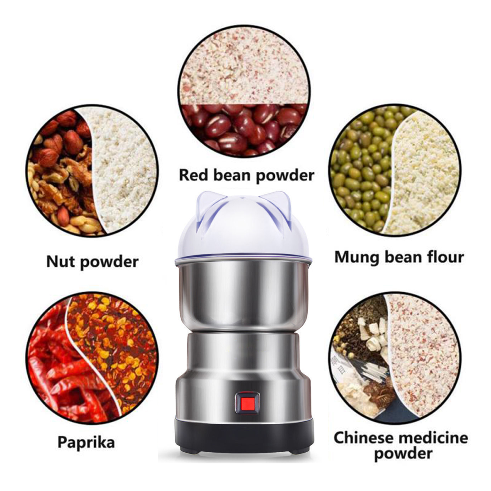 Electric Coffee Grinder Stainless Steel Grinder Cafe Coffee Machine Washable Detachable Coffe Beans Chopper Blender Coffee Mill
